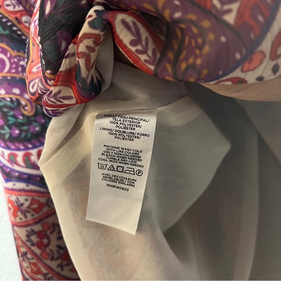 LOFT Blouse women’s XL multicolor paisley long sleeve tunic - Picture 6 of 8